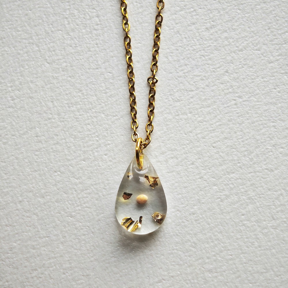 Real Blue Hydrangea Teardrop Necklace, Pressed Flower Resin Pendant, Botanical Gift for Her